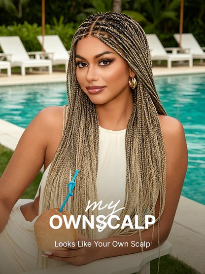 🔥[New Arrival]🔥 OwnScalp Salon Braids Super Natural Scalp Full HD Lace Knotless Box Braided Wig