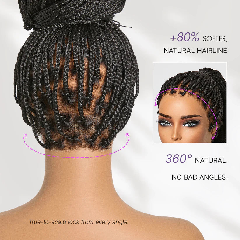 💥[New Arrival] OwnScalp Salon Braids Super Natural Scalp Full HD Lace Knotless Box Braided Wig
