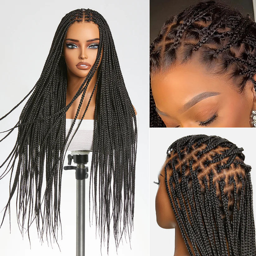 💥[New Arrival] OwnScalp Salon Braids Super Natural Scalp Full HD Lace Knotless Box Braided Wig