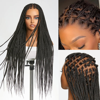 💥[New Arrival] OwnScalp Salon Braids Super Natural Scalp Full HD Lace Knotless Box Braided Wig