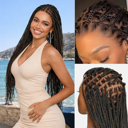 🔥[New Arrival]🔥 OwnScalp Salon Braids Super Natural Scalp Full HD Lace Knotless Box Braided Wig