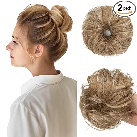 💖 2PCs Small  Messy Bun Hair