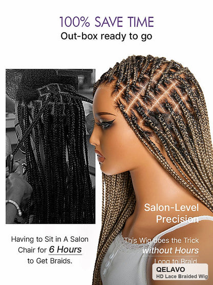 🔥Last Day: 80% Off🔥 HD Lace Knotless Box Braided Wig | Real Scalp Look Glueless Wig