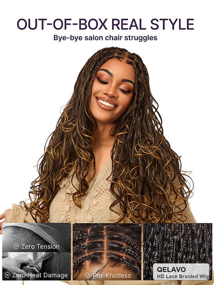 🔥Last Day: 80% Off🔥 HD Lace Knotless Box Braided Wig | Real Scalp Look Glueless Wig