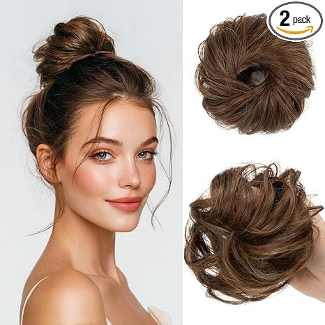 💖 2PCs Small  Messy Bun Hair