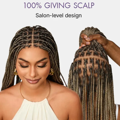 🔥[New Arrival]🔥 OwnScalp Salon Braids Super Natural Scalp Full HD Lace Knotless Box Braided Wig