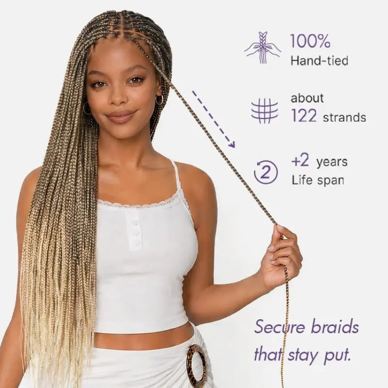 🔥[New Arrival]🔥 OwnScalp Salon Braids Super Natural Scalp Full HD Lace Knotless Box Braided Wig