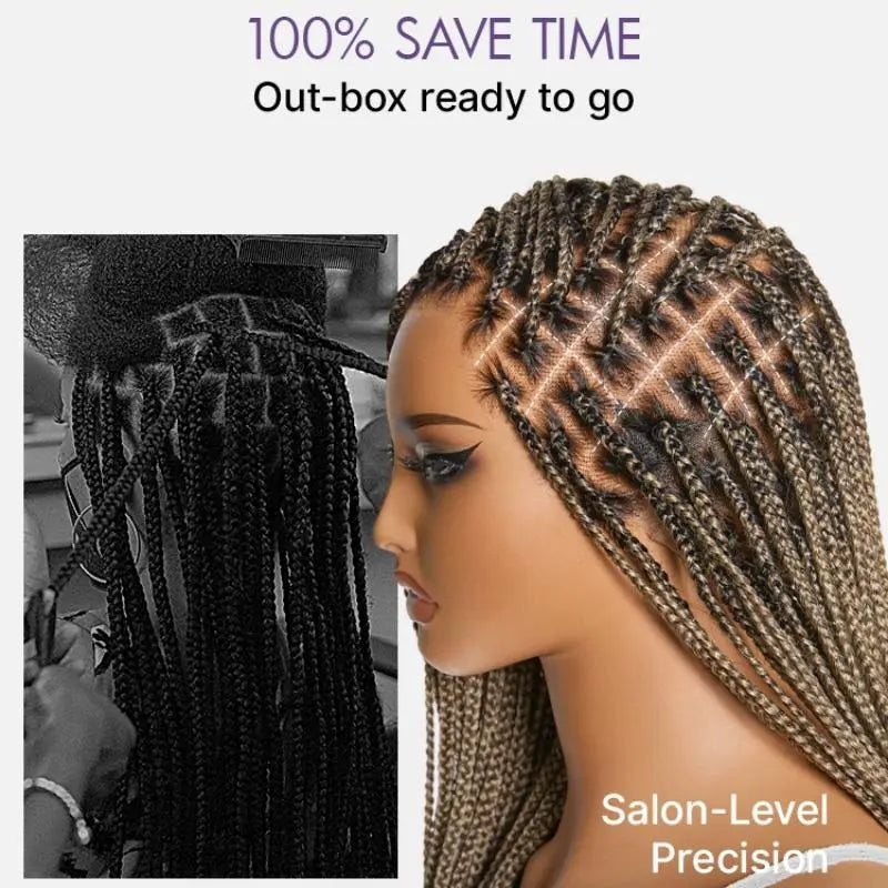 🔥[New Arrival]🔥 OwnScalp Salon Braids Super Natural Scalp Full HD Lace Knotless Box Braided Wig