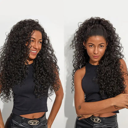 ⚠️⚠️ Hurry! 60% OFF Blend Human Hair Shaggy Waves 3-in-1 Half Wig