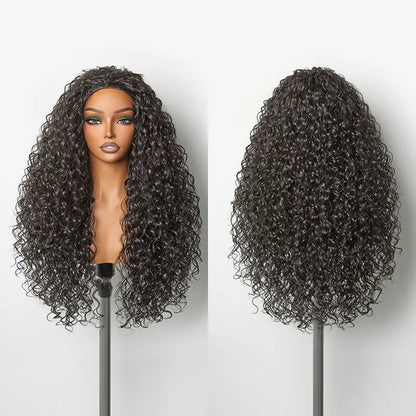 ⚠️⚠️ Hurry! 60% OFF Blend Human Hair Shaggy Waves 3-in-1 Half Wig