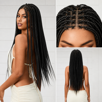 Box Braids|Black（100% HD Real Scalp Lace）