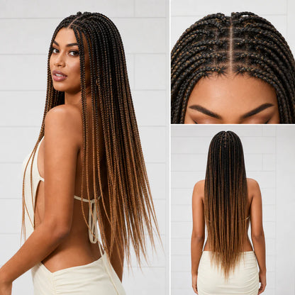 🔥Last Day: 80% Off🔥 HD Lace Knotless Box Braided Wig | Real Scalp Look Glueless Wig