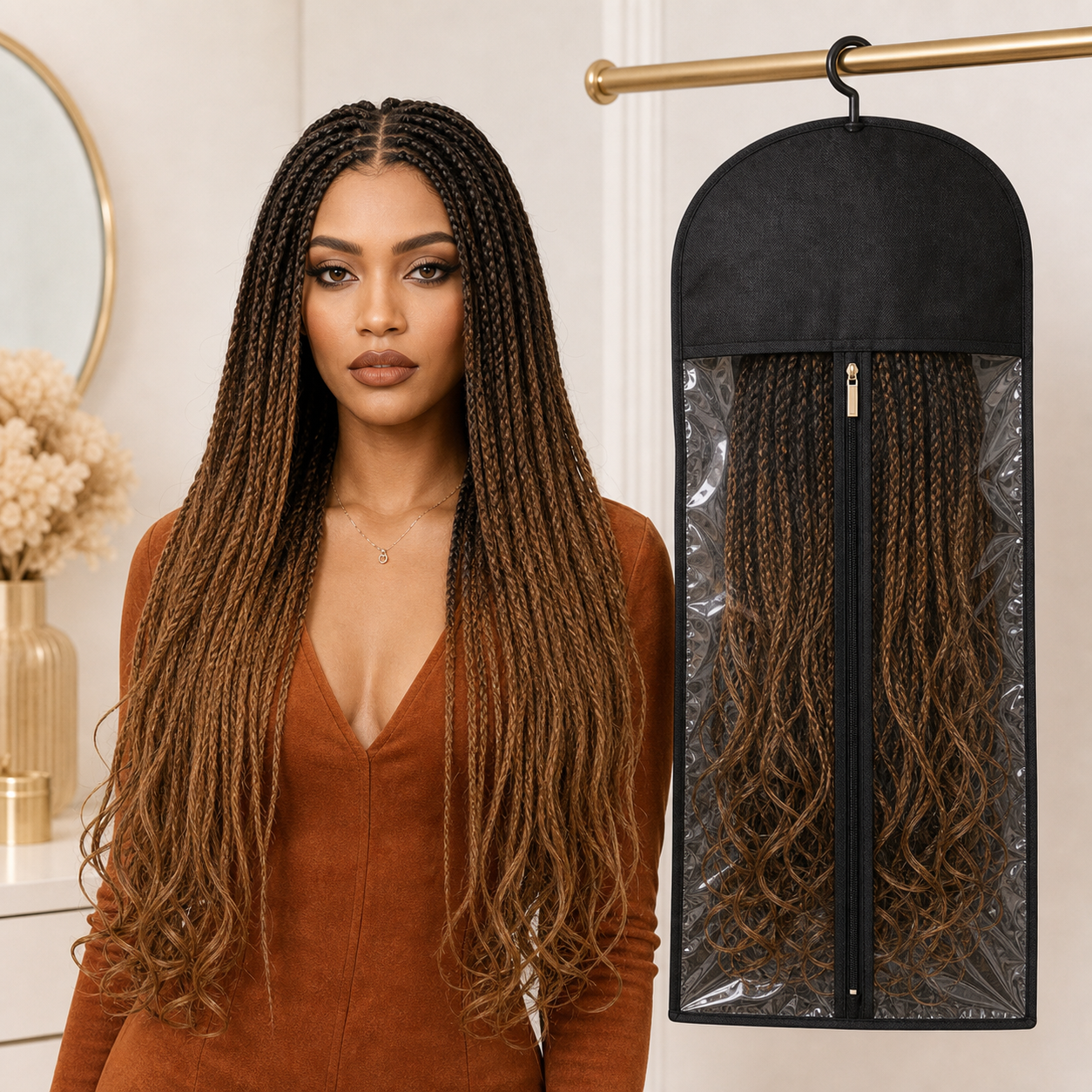 🔥Last Day: 80% Off🔥 HD Lace Knotless Box Braided Wig | Real Scalp Look Glueless Wig