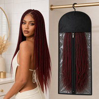 Twist Braids|Burgundy（100% HD Real Scalp Lace）+Wig Storage Dust Bag