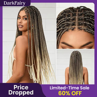 🔥[New Arrival]🔥 OwnScalp Salon Braids Super Natural Scalp Full HD Lace Knotless Box Braided Wig