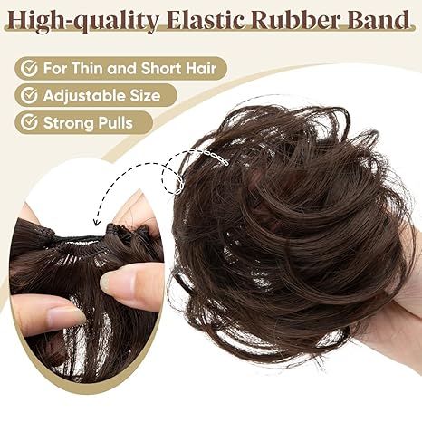 💖 2PCs Small  Messy Bun Hair
