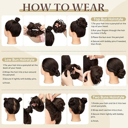 💖 2PCs Small  Messy Bun Hair